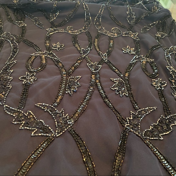 Aidan Mattox Navy Beaded Tulle Halter Dress NWT Size 6 - Picture 4 of 16